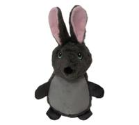 JACK AND VANILLA, Doudou-Lapin avec Squeeker pour Chiens et Chats, Texture Douce, Design Attrayant, Facile à Nettoyer, Taille 18 cm, Couleur Gris, pour Toutes Races