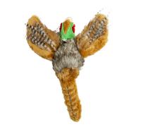 JACK AND VANILLA, Faisan en Velours pour Chien, Jouet interactif avec sifflet, stimule l'instinct de Chasse, résistant et Non Toxique, idéal pour Le Jeu, 28 cm, Gris