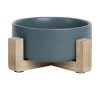 JACK AND VANILLA, Gamelle Céramique Antidérapante avec Support en Bambou Écologique pour Animaux, Capacité 1800 ML, Design Élégant, Vert, Idéale pour Chiens et Chats, Modèle Bon Appetit