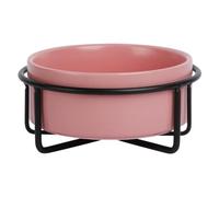 JACK AND VANILLA, Gamelle Céramique Antidérapante avec Support Métal, Design Élégant, 400ml, Idéale pour Chiens et Chats, Rose, pour Toutes Races, Modèle Bon Appetit