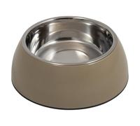 JACK AND VANILLA, Gamelle élégante antidérapante en INOX Taupe pour Chiens et Chats, capacité 900ml, Ø22x8cm, Facile à Nettoyer, Design Moderne et Fonctionnel, Modèle Bon Appetit