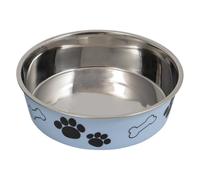 JACK AND VANILLA, Gamelle en Acier Inoxydable Antidérapante pour Animaux, Design Élégant Bleu Clair, Capacité 610ml, Diamètre 15cm, Idéale pour Chiens et Chats, Modèle Bon Appetit
