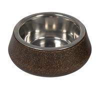 JACK AND VANILLA, Gamelle en Bambou et Acier INOX, Design Élégant, Antidérapante, Capacité 450ml, Ø14cm, Idéale pour Chiens et Chats, Couleur Brun, Modèle Bon Appetit