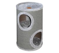 JACK AND VANILLA - Griffoir Baril pour Chat - Ø36 x 70 cm - Gris | Grattage sur 360° · Cachette et couchage en un · Sisal résistant durable · Format compact et stable