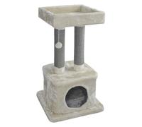 JACK AND VANILLA, Griffoir élégant pour Chat, Design Moderne crème et Gris, Multifonctionnel pour gratter et se Reposer, Dimensions 50x50x86 cm, Couleur crème-Gris, Modèle Griffoir