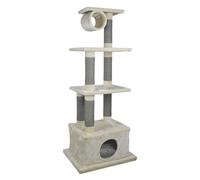 JACK AND VANILLA, Griffoir élégant pour Chat, Design Moderne crème-Gris, Multifonction avec Zones de Repos et de Jeu, Dimensions 60x50x151 cm, Modèle Griffoir
