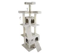 JACK AND VANILLA, Griffoir élégant pour Chat, Design Moderne et épuré, matériaux durables, Facile à Entretenir, Dimensions 50x50x170cm, Couleur crème, Modèle Griffoir