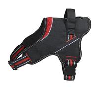 JACK AND VANILLA, Harnais Confort Doux et Respirant pour Chien, Ajustable, Sangles Réfléchissantes pour Sécurité Nocturne, Design Intuitif, Couleur Rouge, Taille 55 cm, Modèle Outdoor