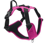 JACK AND VANILLA, Harnais confortable et sécurisé pour chien, ajustement personnalisé, design moderne et attrayant, idéal pour les promenades en extérieur, taille M, couleur fuchsia, Modèle Expedition
