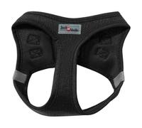 JACK AND VANILLA, Harnais en Mesh Respirant pour Petits Chiens, Ajustement personnalisé, Boucles faciles, sécurité renforcée avec Coutures réfléchissantes, Taille XS, Couleur Noire, Modèle Expedition