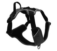 JACK AND VANILLA, Harnais Ergonomique Noir pour randonnée, Ajustable, résistant à l'eau, avec système de sécurité avancé, Confort Optimal pour Votre Animal, Taille L, Couleur Noir, Modèle Expedition