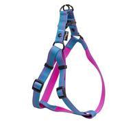 JACK AND VANILLA, Harnais Ergonomique pour Chien, réglable, résistant et léger, idéal pour promenades et randonnées, Design rayé Bleu, Taille M 20mmx45-66cm, Modèle Stripe