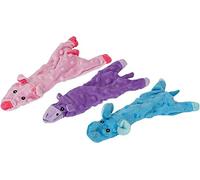 JACK AND VANILLA, Jouet en Peluche Porc-Éléphant-Hippo, pour Chiens, 20 cm, Design réaliste, sonore et Lavable, idéal pour Les Jeux interactifs, Couleur vive, Modèle Flatties