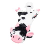 JACK AND VANILLA, Jouet en Peluche Vache Blanc/Noir, pour Chiens, 30 cm, Design réaliste, sonore et Lavable, idéal pour Les Jeux interactifs, Couleur vive, Modèle Flatties
