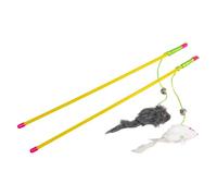 Jack and Vanilla, Jouet interactif pour Chat avec Plumes colorées et Clochette, stimule l'instinct de Chasse, Longueur 46 cm, Couleur Multicolore, Modèle Fun Danglers