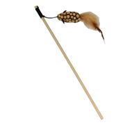 JACK AND VANILLA, Jouet interactif pour Chat avec Souris Matatabi et Plumes, stimule l'instinct de Chasse, 40 cm, Brun Idéal pour Le Jeu Actif et Le Bien-être félin, Modèle Herbals