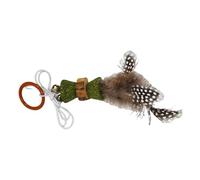 Jack and Vanilla, Jouet interactif pour Chat en Corde d'herbe à Chat avec Balle et Plume, favorise l'exercice et Le Jeu, diamètre 4,8 cm, Couleur Vert/Brun, Modèle Herbals