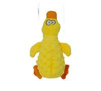 JACK AND VANILLA, Jouet interactif pour Chien en Peluche Canard 25 cm Jaune, Stimule Le Jeu, résistant et Lavable, idéal pour Petits et Moyens Chiens, Design Attrayant, Modèle Bubble Plush