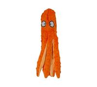 JACK AND VANILLA, Jouet interactif pour chien en peluche Octopus 32 cm Orange, Stimule l'instinct de jeu, textures variées, lavable en machine, idéal pour chiens de taille moyenne, Modèle Bubble Plush