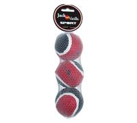 JACK AND VANILLA, Jouet pour Chien Balle de Tennis, Lot de 3, Résistante, Taille 6,3 cm, Modèle Balboa, n'abime Pas Les Dents, pour l'Extérieur, la Plage, pour Toutes Races de Chien