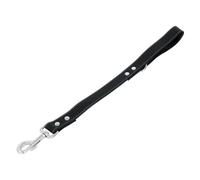 JACK AND VANILLA, Laisse Courte pour Chien, Modèle Cuir Gras, Couleur Noir, Taille 25 mm x 50 cm