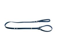 JACK AND VANILLA, Laisse Martingale en Cuir, Bleu, 16 mm de Large et 128 cm de Long, idéale pour Le Confort et Le contrôle de Votre Chien Lors des promenades, Modèle Cuir Gras
