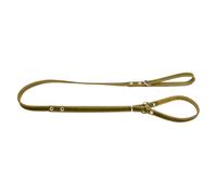 JACK AND VANILLA, Laisse Martingale en Cuir, Durable pour Chien, Confort Optimal, Longueur 128 cm, Largeur 16 mm, Couleur Vert élégante, contrôle sécurisé et Style raffiné, Modèle Cuir Gras