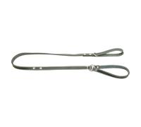 JACK AND VANILLA, Laisse Martingale pour Chien, Modèle Cuir Gras, Couleur Gris, Taille 16 mm x 128 cm