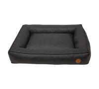 JACK AND VANILLA, Lit Box Ergonomique pour Chiens, spacieux 100x70 cm, Design élégant Noir, matériaux durables, Facile à Nettoyer, Isolation Thermique, sécurité antidérapante