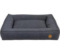 JACK AND VANILLA - Lit Box Orthopédique pour Chien JV Hampton - Panier à Rebords Confortable pour Chiens aux Articulations Fragiles - Gris Foncé, L, 100 x 70 cm