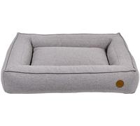 JACK AND VANILLA - Lit Box Orthopédique pour Chien JV Hampton - Panier à Rebords Confortable pour Chiens aux Articulations Fragiles - Gris Clair, L, 100 x 70 cm