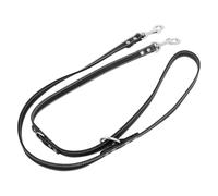 JACK AND VANILLA - Longe de Dressage Cuir Gras - 2 m x 18 mm - Noir | Grande longueur pour liberté de mouvement · Résistante à la traction · Mousqueton sécurisé · Idéale rappel et éducation