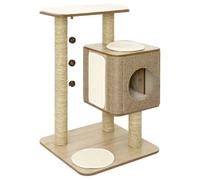 JACK AND VANILLA, Maison pour Chat Moderne et élégante, Espace Confortable et sécurisé, matériaux durables, Facile à Assembler, Dimensions 56x56x86 cm, Couleur Brune, Modèle Molly