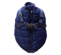 JACK AND VANILLA, Manteau extérieur élégant pour chien, Protection contre le vent et la pluie, Ajustable pour un confort optimal, Facile à entretenir, XL, Bleu Foncé, Modèle 5Th Avenue Dogwalk
