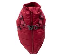 JACK AND VANILLA, Manteau extérieur élégant pour Chien, Protection Contre Le Vent et la Pluie, Ajustable pour Un Confort Optimal, Facile à Entretenir, S, Rouge, Modèle 5Th Avenue Dogwalk