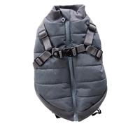 JACK AND VANILLA, Manteau extérieur élégant pour Chien, Protection Contre Le Vent et la Pluie, Ajustable pour Un Confort Optimal, Facile à Entretenir, S, Gris, Modèle 5Th Avenue Dogwalk