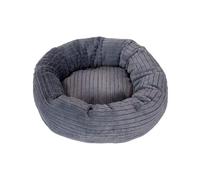 JACK AND VANILLA, Panier rond élégant en noir, gris, moka et brun, Confortable pour chien et chat, design élégant en marron foncé, facile à nettoyer, taille 40 cm, parfait pour un repos douillet