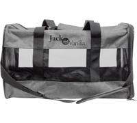 JACK AND VANILLA, Sac de Transport Ergonomique pour Animaux, léger et Durable, sécurité renforcée, idéal pour Voyages en Voiture, Train ou Avion, Taille 26x41x26 cm, Gris/Noir, Modèle Travel