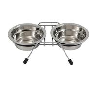 JACK AND VANILLA, Set de Gamelles Silencieuses en Acier Inoxydable Antidérapantes pour Animaux, Capacité 240ml, Design Moderne et Élégant, Taille 240ml, Couleur INOX, Modèle Bon Appetit