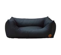 JACK AND VANILLA - Sofa pour Chien JV Classy - Panier de Couchage Durable et Tout Confort pour Chiens - Simili Cuir, Couleur Pitch, M, 80 x 60 x 25 cm