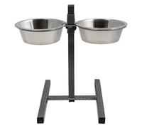 JACK AND VANILLA - Support 2 gamelles INOX - 2x3,9 L - Gris/INOX | Deux gamelles inox incluses · Hauteur ergonomique · Structure stable · Gamelles amovibles