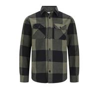 JACK & JONES Chemise 'JJEdarren' noisette / vert foncé / noir, Taille S