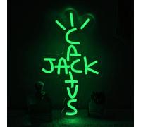 Jack Cactus Panneaux néon LED pour la décoration murale Art mural néon Lumières en acrylique avec chaîne de suspension Panneaux lumineux pour la décoration de chambre cave à homme bar 5V USB
