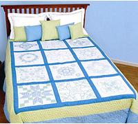 Jack Dempsey 741-2 Stamped Blanc Sampler Quilt Blocks 18 in. X 18 en. 12-pkg-classic pour point Couette