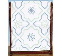 JACK DEMPSEY NEEDLE ART Intrl Star Blocs de couette 50/50 coton/polyester Blanc Taille unique 18 x 18 W