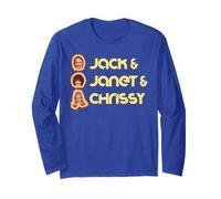 Jack & Janet & Chrissy Three's Company Roommate Faces Retro Manche Longue