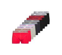 JACK & JONES 10 Pack Jacjadon Solid Trunks Lot de 10 Boxers, Bleu Marine, Hommes