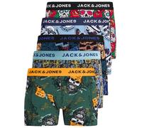 Jack & Jones 12204864 Lot de 5 boxers pour homme - Blanc/noir/bleu/gris, M