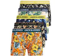 JACK & JONES 12213221 Lot de 5 boxers pour homme - Blanc noir bleu gris - 95 % coton - S M L XL XXL, Lot de 5 Mix 6, S