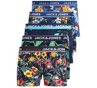 JACK & JONES 12213221 Lot de 5 boxers pour homme - Blanc noir bleu gris - 95 % coton - S M L XL XXL, Lot de 5 Mix 7, L